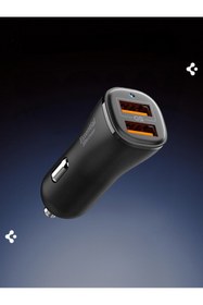 Resim Spigen 30W USB-A 2 Port Araç içi Hızlı Şarj Aleti 18W + 12W Güç Adaptörü Çakmaklık Type-C PD - ACP08700 