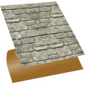 Resim Tink Kendinden Yapışkanlı KahverengiTaş Duvar Desenli Pvc Karo 30X30 cm 4'lü 0,36 M2 