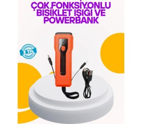Resim Epilons Su Geçirmez Bisiklet Işığı 5000 Mah Powerbankli Ön Far 