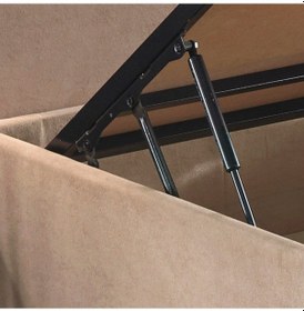 Resim Nironyatak Niron Ela Baza -200X200 Cm Çift Kişilik Sandıklı Sütlü Kahve Kuma 