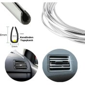 Resim U Tip Gecmeli Havalandirma Nikelaj Serit Cita Kalin 5 Metre Krom 