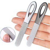 Resim Paslanmaz Çelik Çift Taraflı Tırnak Dosyası - İnce Kırıntılı Kokusuz Tırnak Tamir Aracı, Ergonomik Tasarım Yuvarlak Kenarlar, Dayanıklı Paslanmaz Tırnak Bakım Aracı Pürüzsüz Parlatma İçin, Tırnak Tamir Aracı, Manikür Aksesuarı, Şık Metalik Kaplama, Paslanmaz Malzeme 
