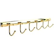 Resim Defne Banyo Lale Pirinç 6 Li Kancalı Havluluk-Askılık Altın 