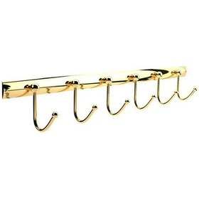 Resim Defne Banyo Lale Pirinç 6 Li Kancalı Havluluk-Askılık Altın 