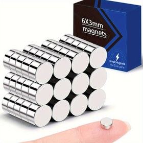 Resim 80/150 adet 6x3mm Yuvarlak Manyetikler - Güçlü Neodimyum (NdFeB) Mini Buzdolabı ve Tahta Manyetikler, Ofis, Mutfak, Buzdolabı Düzenleme için Dayanıklı Metal Yapı, Buzdolabı, Mutfak Aksesuarları için Manyetikler, Şık Metalik Kaplama, Yüksek Kaliteli Manyetikler 