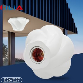 Resim 1/2/4 adet E27 Ampul Asma Lamba Tutucu 110V/220V Voltajlı Petal Şekilli Dairesel Sabit Taban Braketi, Basit Beyaz Somun Soketi, Ev, Ofis ve Endüstriyel Kullanım İçin Uygun 