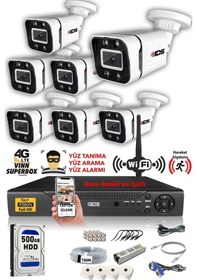 Resim Ids 7 Kameralı 5mp Sony Lensli 1080p Fullhd Gece Renkli Full Kamera Seti Su Geçirmez Cepten İzle Ds 2031hd Wl Set7 500 