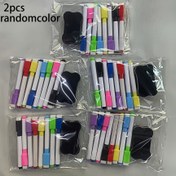 Resim 2 adet Manyetik Silgi ile Renkli Kuru Silgi Beyaz Tahta Kalemleri - 8 Canlı Renk (Pembe, Sarı, Yeşil, Mavi, Mor, Kırmızı), Orta Nokta - Ofis, Takvim, Buzdolabı için İdeal - Yaratıcı Tatil Hediyesi 