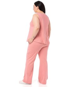 Resim Büyük Beden Penye Pembe Eşofman Takımı-pembe Pembe 