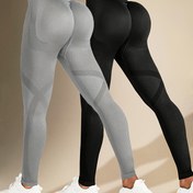 Resim İki Renkli Yüksek Esneklik Fitness Yoga Şort - Karın Kontrolü, Püsküllü, Esnek Bel Bandı, Uzun Uzunluk, Poliamid ve Esnek Malzemelerden Yapılmıştır - Kadın Aktivewear, Egzersiz ve Tüm Mevsimler İçin Uygundur. 