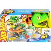 Resim Jbm73 Hot Wheels T-rex Ve İtfaiye İstasyonu Oyun Seti Çok Renkli 