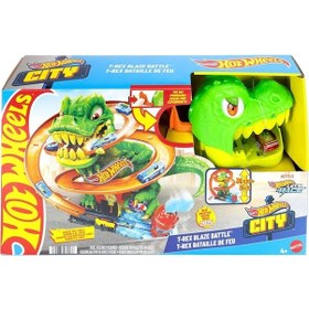 Resim Jbm73 Hot Wheels T-rex Ve İtfaiye İstasyonu Oyun Seti Çok Renkli 