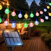 Resim Renkli Güneş Enerjili Kabarcık Işıklı Kristal Küre Peri Işıkları, 8 Fonksiyonlu, 20/50/100LED Güneş Bahçe Lambası Doğum Günü, Anneler Günü, Parti, Noel, Bahçe, Balkon, Düğün, Dış Mekan Yazlık Noel Süsleme Malzemeleri için 