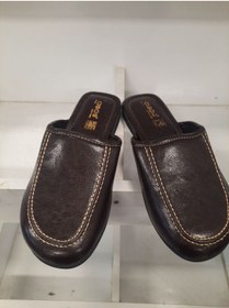 Resim ASOS Erkek Kahverengi Suni Deri Ev Terliği 