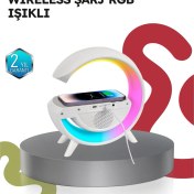 Resim 365Dükkan 2025 Model 15W Kablosuz Şarjlı Renkli Atmosfer Lambası 