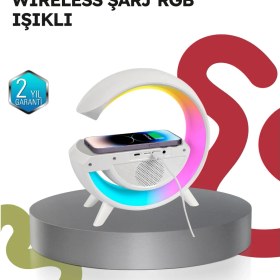 Resim 365Dükkan 2025 Model 15W Kablosuz Şarjlı Renkli Atmosfer Lambası 