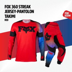 Resim Fox Kırmızı Mavi Jersey Pantolon Takımı 