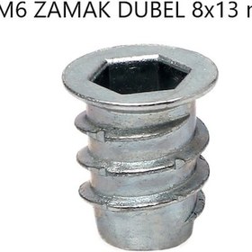 Resim Metal Dübel Mobilya Bağlantı Zamak Vida Yuvası M6 8X20 10 Adet 