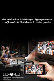 Resim Enshall Taşınabilir Sinema Projektörü Android 11 Akıllı Bluetooth Wifi6 Projeksiyon 