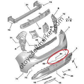 Resim Peugeot 308 (2022-2023) Arka Kamera Yıkama Fiskiyesi Hortumu (Orijinal) 