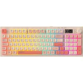 Resim Everest Kb-85 Silent Pro Kablosuz Bej-Pembe-Turuncu Sessiz Rgb Wireless 2.4Ghz Q Oyuncu Klavyesi 