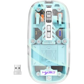 Resim Jingyi Şeffaf Oyun Faresi 2.4g Kablosuz Fare Rgb Işık ile Pc Gamer Dizüstü Bilgisayar Aksesuarları Için Şarj Edilebilir Fare (Yurt Dışından) 