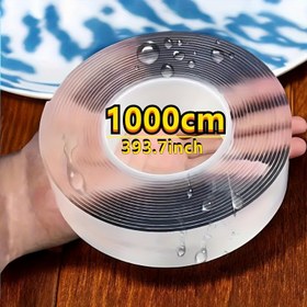 Resim 10m/32.7ft Nano Çift Taraflı Bant Rulosu - Ev & Ofis Kullanımı İçin Güçlü, Şeffaf Yapışkan, Plastik, Ahşap, Cam, Taş, Metal Üzerinde Yıkanabilir & Kalıntı Bırakmayan, 1cm/39.37in Genişliğinde, Nano Ağır Hizmet Tipi Çift Taraflı Bant 