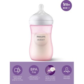 Resim Alkasaz Philips Avent Natural Response Pp Pembe Biberon 1+ Ay 260 ml SCY903/11 