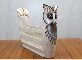 Resim Ahşap Baykuş Gazetelik 