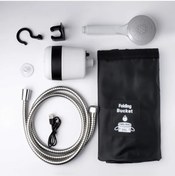 Resim Xuweiwei Siyah Ve Beyaz Katlanabilir Kova Usb Sarjli Portatif Dus Seti Kamp Seyahat Ve Bahce Kullanimi İcin El Tipi Dus Pompasi Dayanikli Plastik 