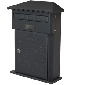 Resim EYM Akşan Metal Ferforje Ilan Posta Kutusu Dış Mekan Antrasit 