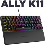 Resim ALLY K11 Siyah 12 Işık Modlu Red Switch Mekanik Bilek Destekli Rainbow Antighosting Türkçe Q Gaming Oyuncu Klavyesi 