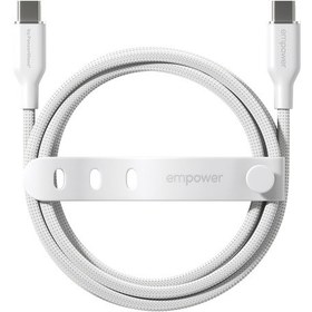 Resim Empower By Panzerglass Racing 60w Usb-c / Usb-c Usb 2.0 1.2m Gümüş Beyaz Kablo 
