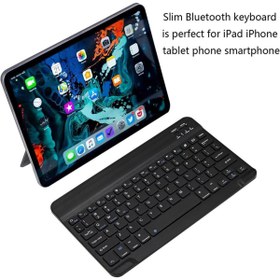 Resim TezMax Concord C-754 10.1" Uyumlu Kablosuz Bluetooth Şarj Edilebilir Klavye - Siyah 