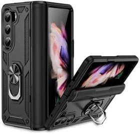 Resim Samsung Galaxy Z Fold 5 Kılıf Yüzüklü Standli Tank Kapak ile uyumlu 