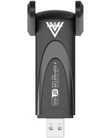 Resim 1300 Mbps Usb Wifi 6 Adaptör 2.4g+5g Ve Bluetooth 5.4 Tak Çalıştır Çift Antenli Wifi Dongle 