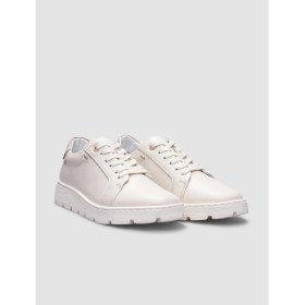 Resim Cabani %100 Hakiki Deri Beyaz Bağcıklı Kadın Spor Ayakkabı 