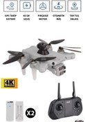 Resim giffy 4K Full Hd 2 Bataryalı 500M Menzil Çift Kameralı Katlanabilir Kameralı Profesyonel Drone 40 DK Uçuş 