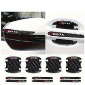 Resim Dashanshop 10lu Karbon Fiber Desenli Kapı Koruması Çizilmez Otomobil Tutacak Film Seti 