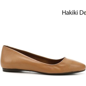 Resim Gönderi R Açık Taba Sivri Burun Düz Taban Hakiki Deri Babet Açık Taba 