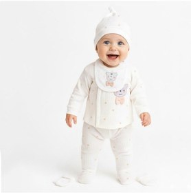 Resim Sebi Bebe Puantiyeli Ayılı 5'li Hastane Çıkış Seti 2036 Somon 