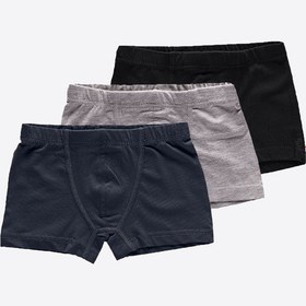 Resim Malabadi Erkek Çocuk Siyah Gri Füme 3 Lü Paket Pamuk Elastan Boxer 209 Siyah-gri-füme 
