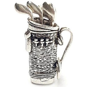 Resim Golf Çantası Tasarımı Gümüş Kolye Ucu (452206545) 