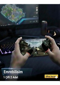 Resim Ultra Hassas Dokunuş Parmak Eldiveni Oyun Parmaklığı Ter Önleyici Iletken Yapı 1çit 2 Adet 