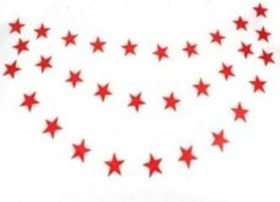 Resim AKTEZ-EL Yıldız Metalize Kırmızı Sarkıt Süs 4 Metre 