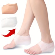 Resim Yükseltici Tabanlıklı Görünmez Çoraplar - Silikon Şok Emici Rahat Açık Bej Renkli Kaymaz Stabil 2/3/4 cm 