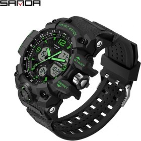 Resim Hanyang 6030 Erkekler Siyah Yeşil Sanda Erkekler Askeri Saatler G Stil Beyaz Spor Izle LED Dijital 50 M Su Geçirmez Izle S Şok Erkek Saat Relogio Masculino (Yurt Dışından) 