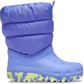 Resim Crocs Classic Neo Puff Boot T Çocuk Bot-5PY Mavi - Sarı 