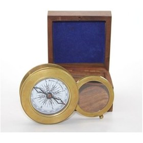 Resim Periboia Ahşap Kutulu Pirinç Mercekli Pusula Model 1 