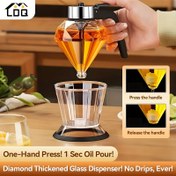 Resim LDQ 200ml Damlamayan Cam Bal Dispanseri - Elmas Geometrik Desenli, Siyah & Şeffaf Tasarım, Dayanıklı Plastik ve Cam Yapı, Mutfak, Kamp, Yemek İçin İdeal - Şurup, Sos, Bal Saklama için Mükemmel 